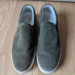 Freshly Picked Suede Olive Slip On Sneakers